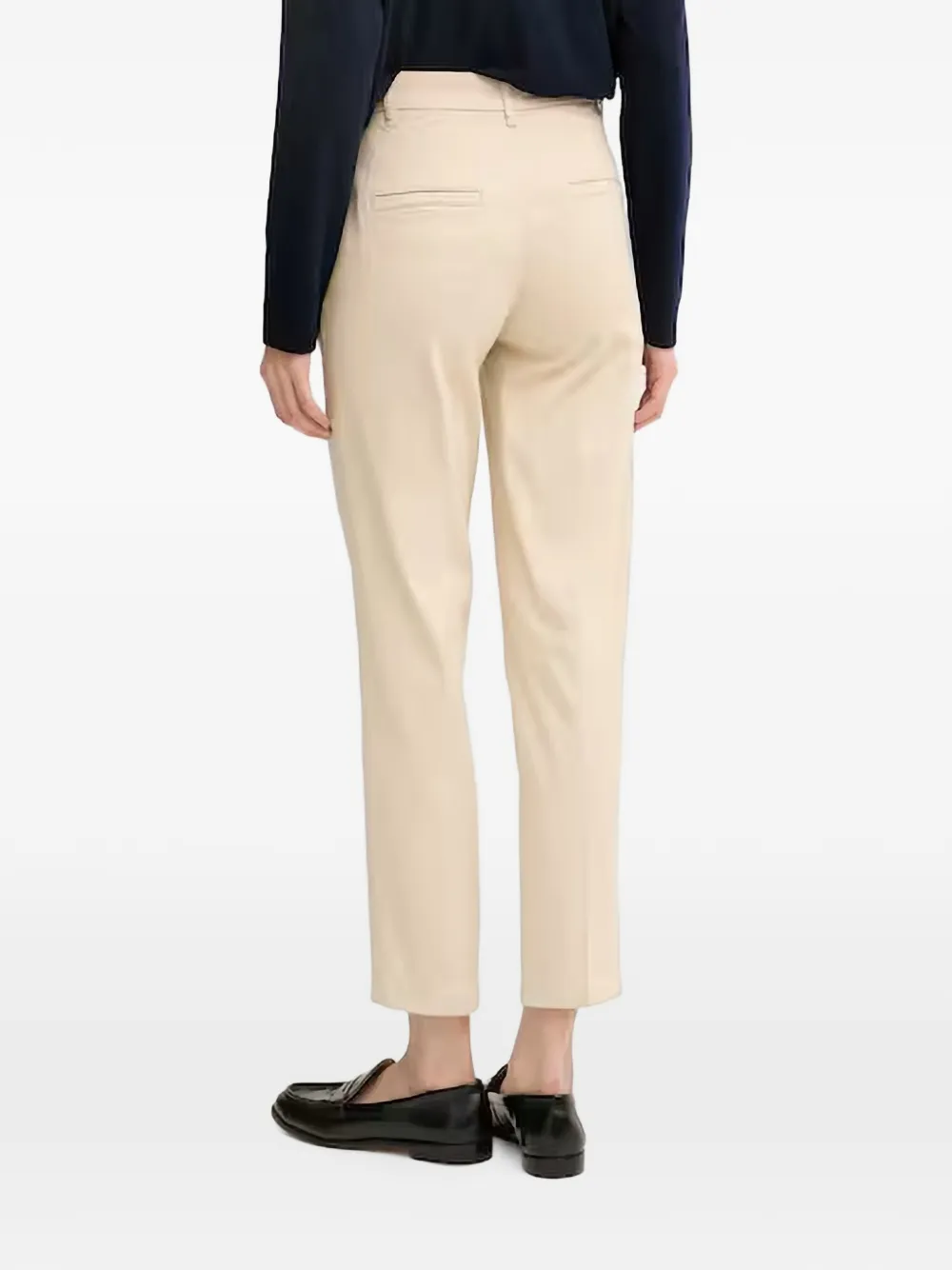 Benetton Cropped broek met riemlussen Beige