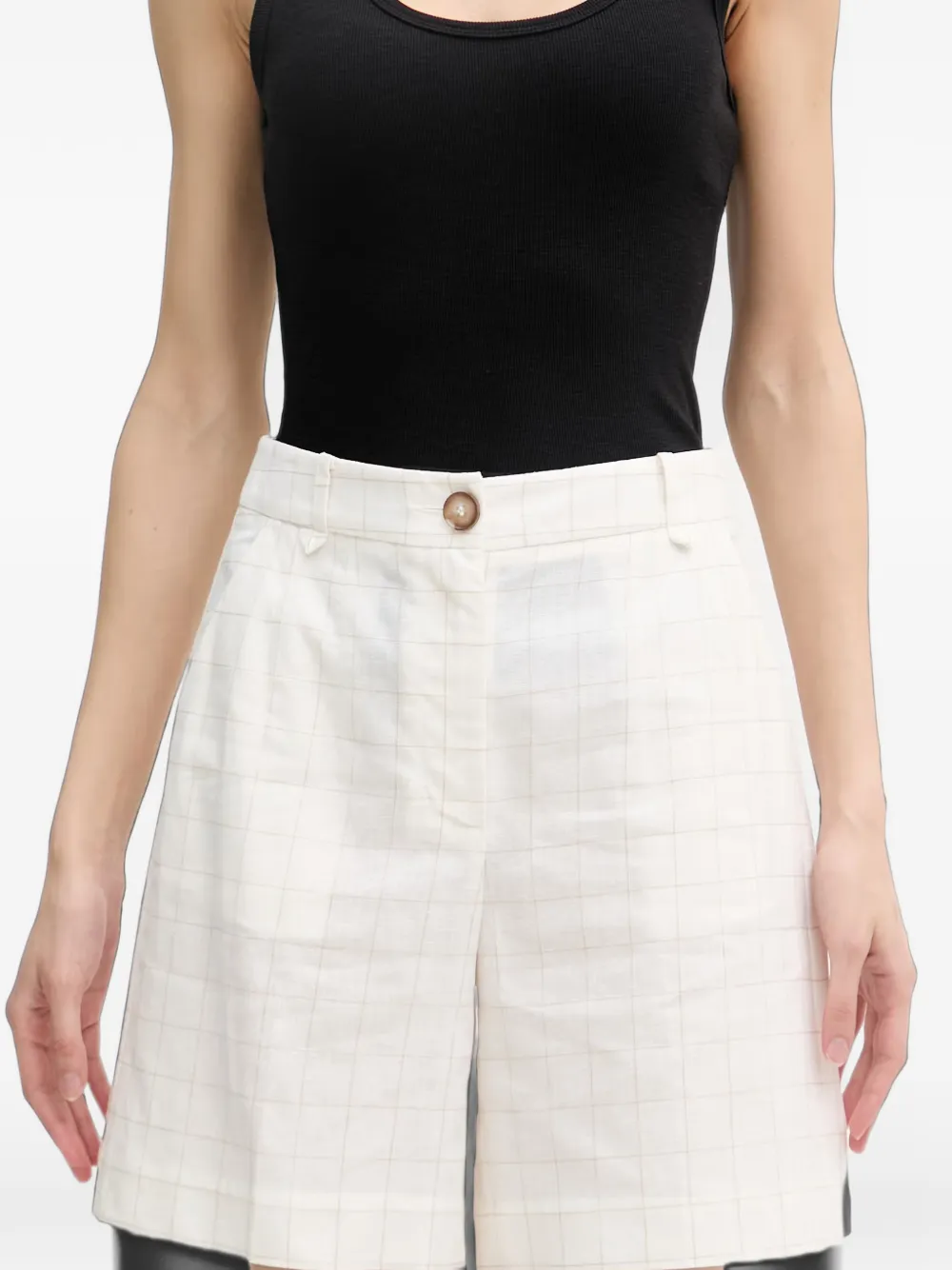Benetton Geruite shorts Wit