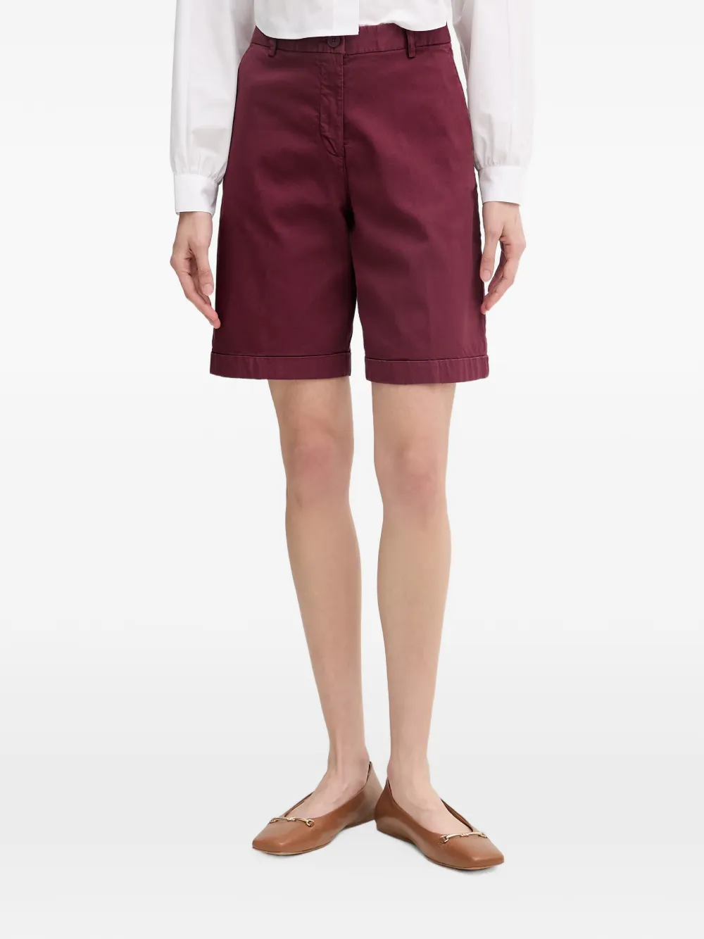 Benetton Shorts met omgeslagen pijpen Rood