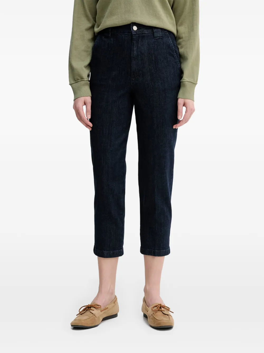 Benetton Cropped Jeans In Blue