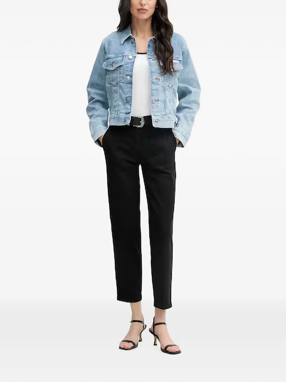 Benetton Cropped pantalon Zwart