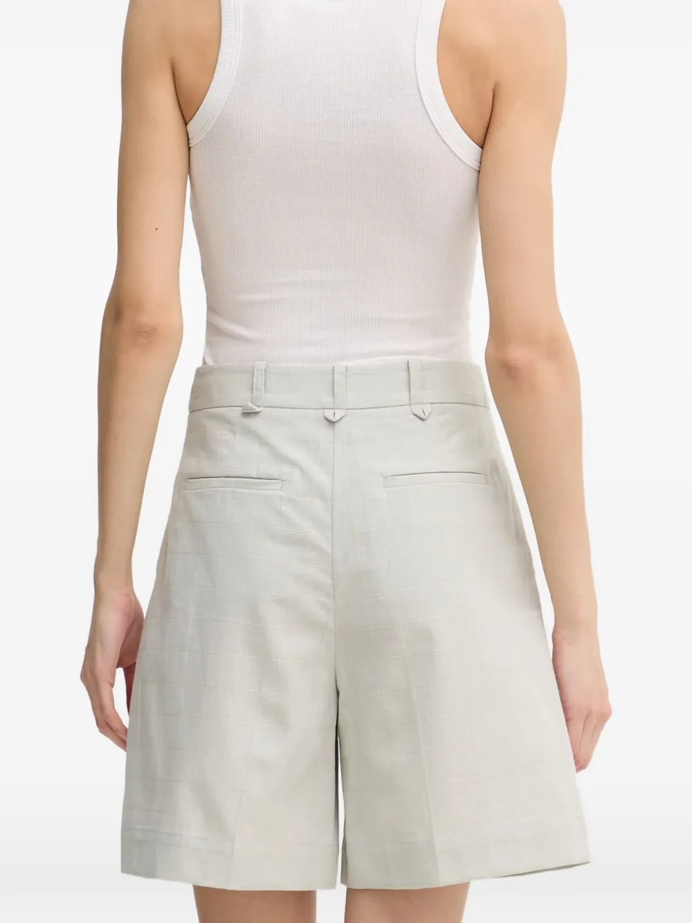 Benetton Geplooide shorts met geruit patroon Grijs