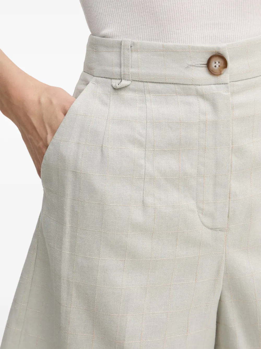 Benetton Geplooide shorts met geruit patroon Grijs