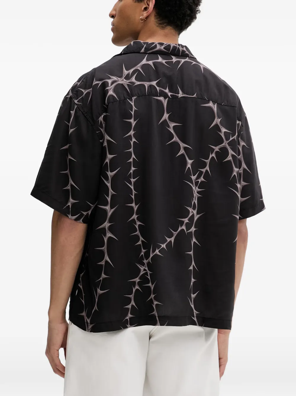 Vans Overhemd met doorn-print en korte mouwen Zwart