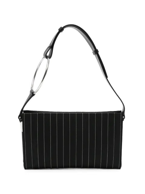 DONDUP pinstripe-pattern ring-handle clutch bag