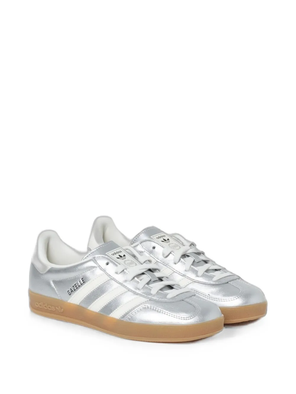 adidas Gazelle lace-up leather sneakers Zilver