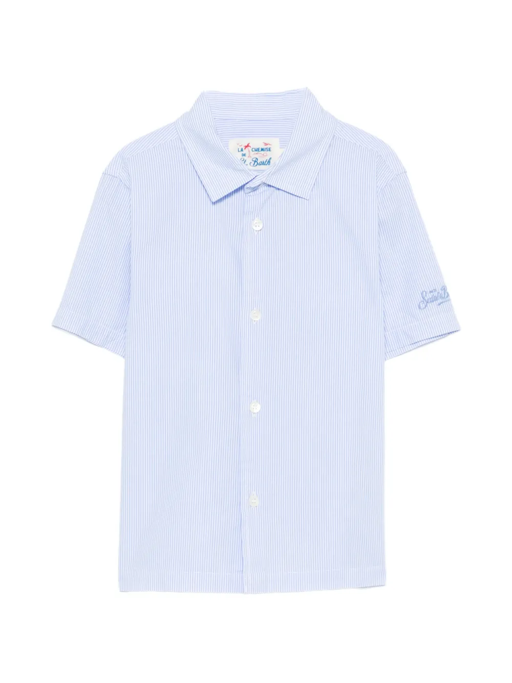 MC2 Saint Barth Kids x Peanuts gestreept shirt met Snoopy-print Blauw