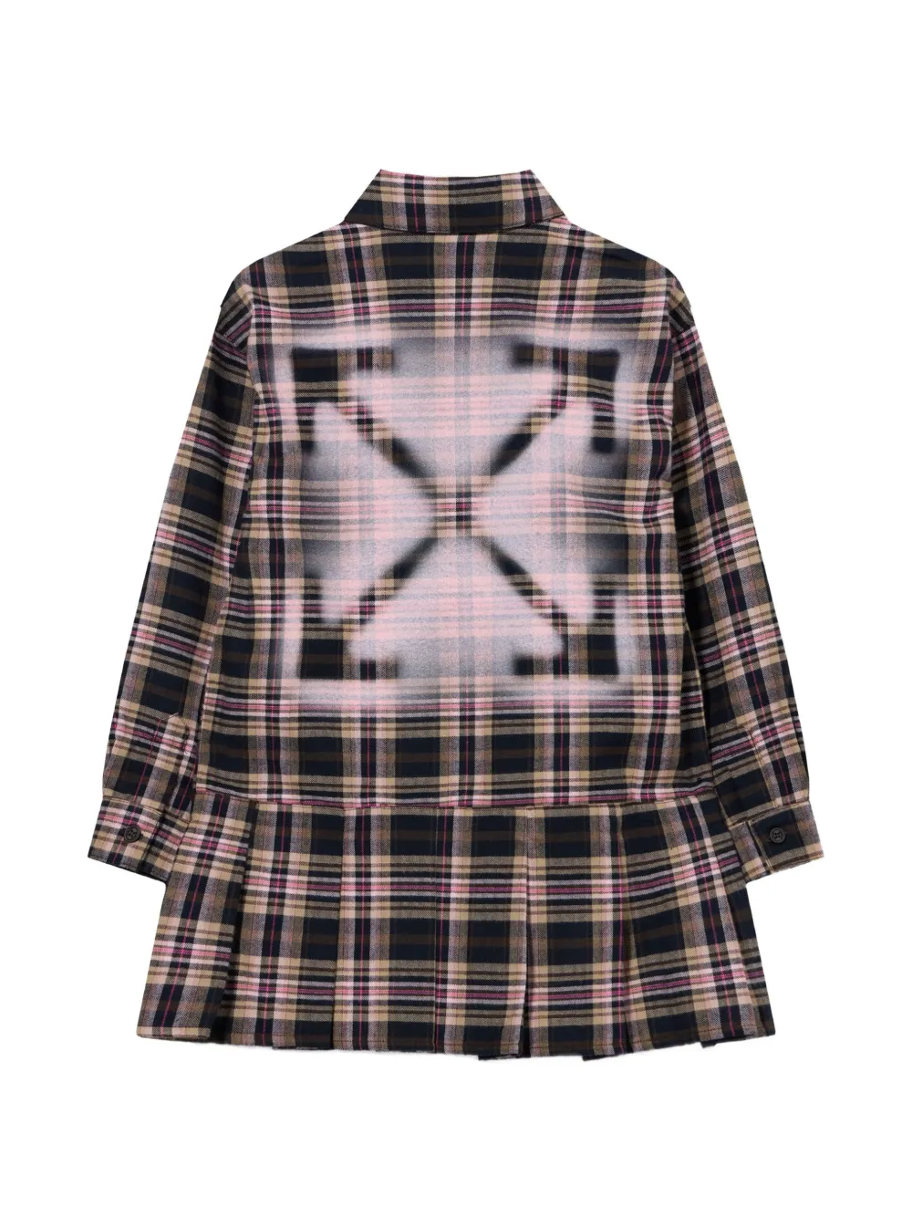 Off-White Kids Arrow Spray pleated dress Zwart