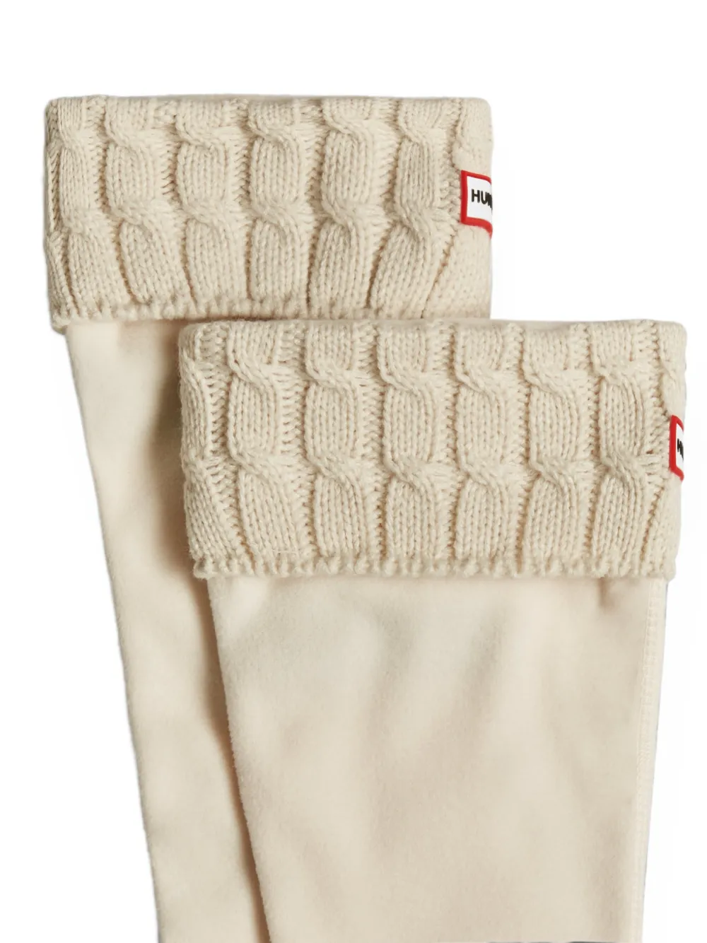 Hunter Kabelgebreide sokken Beige