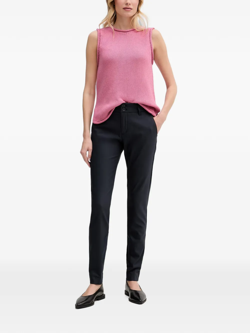 Mos Mosh MMAubin SL mouwloze top met zijsplit Roze
