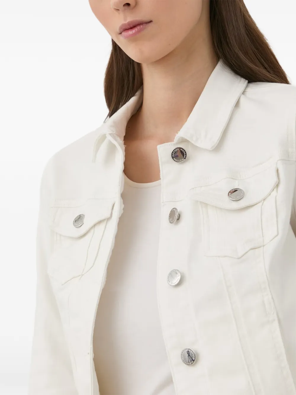 Morgan Button-up denim jack Wit