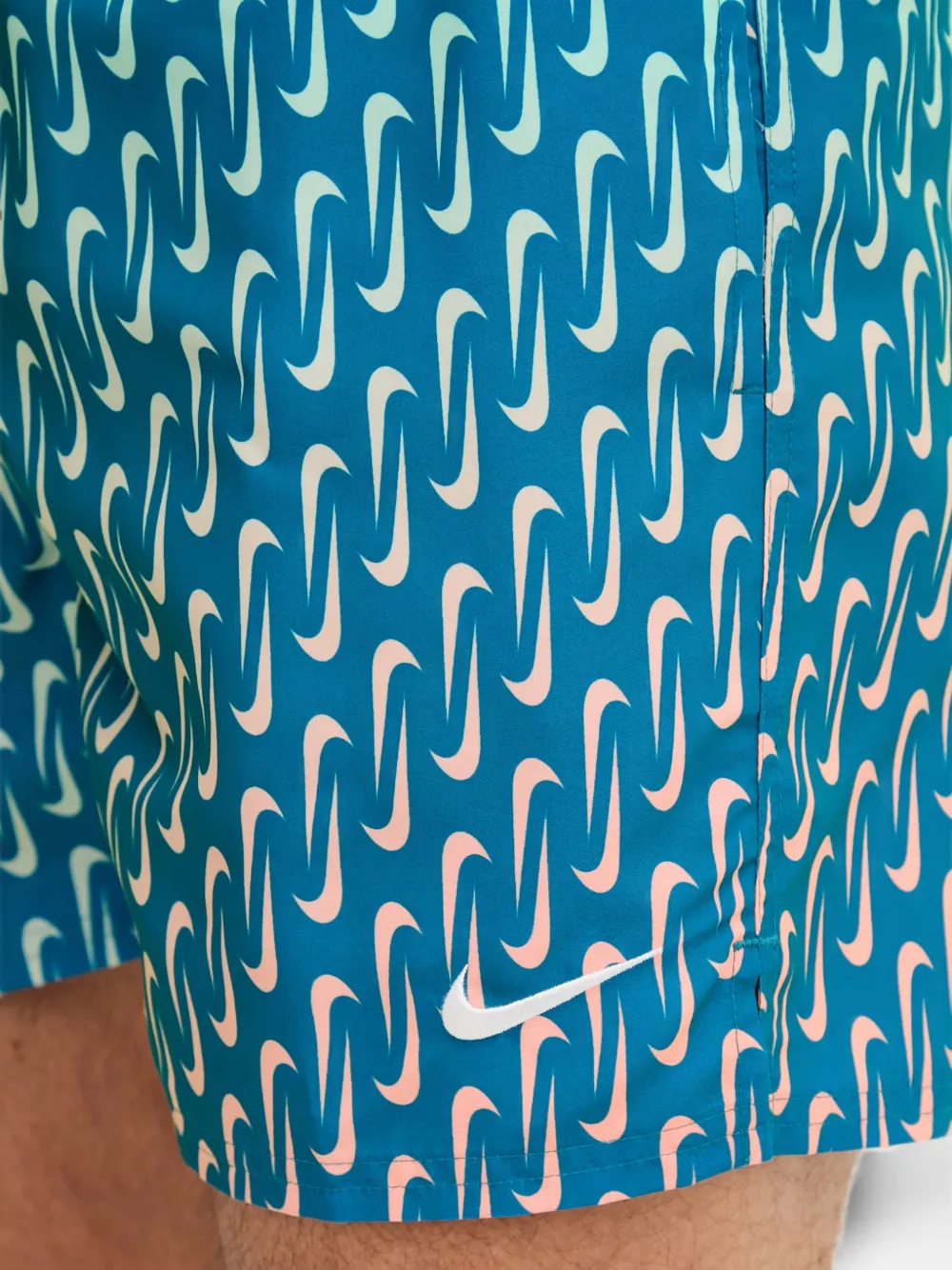 Nike logo-print drawstring swim shorts Blauw