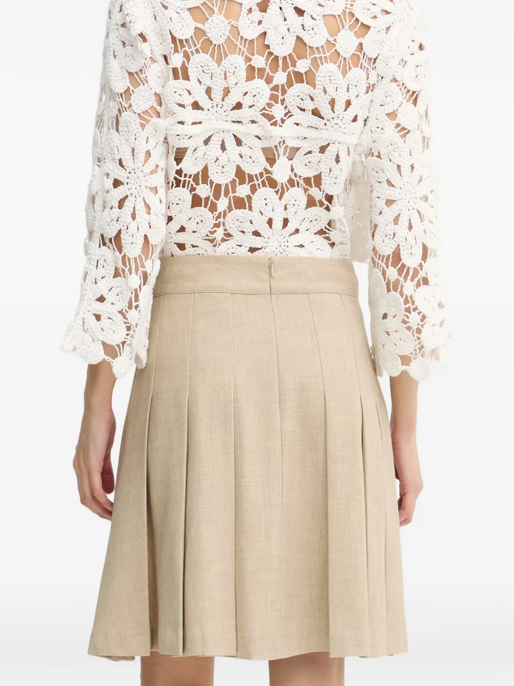 Mos Mosh MMRuni Flair mini-plooirok met omslag Beige