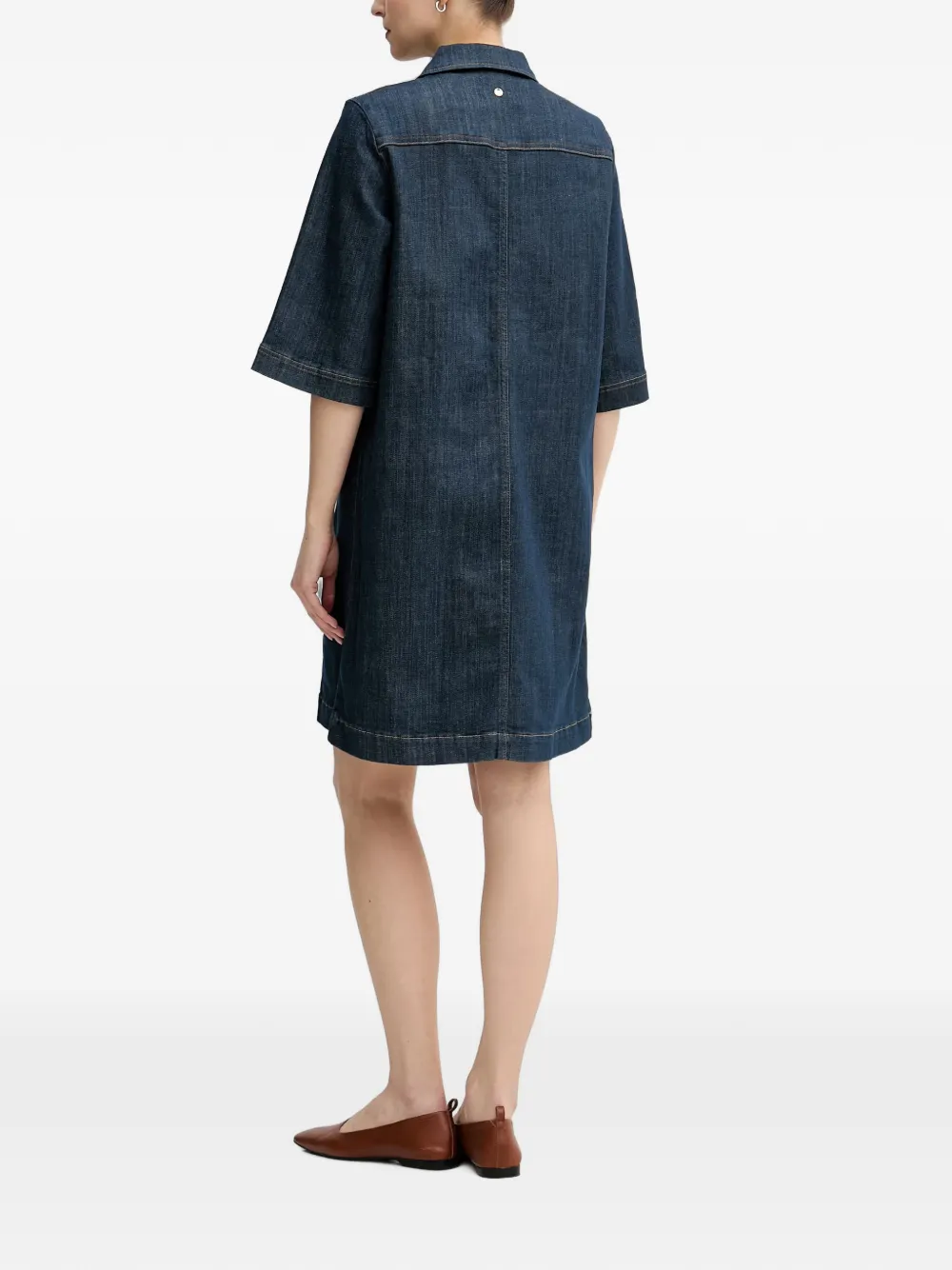 Mos Mosh MMAbigail denim mini-jurk met kwartrits Blauw