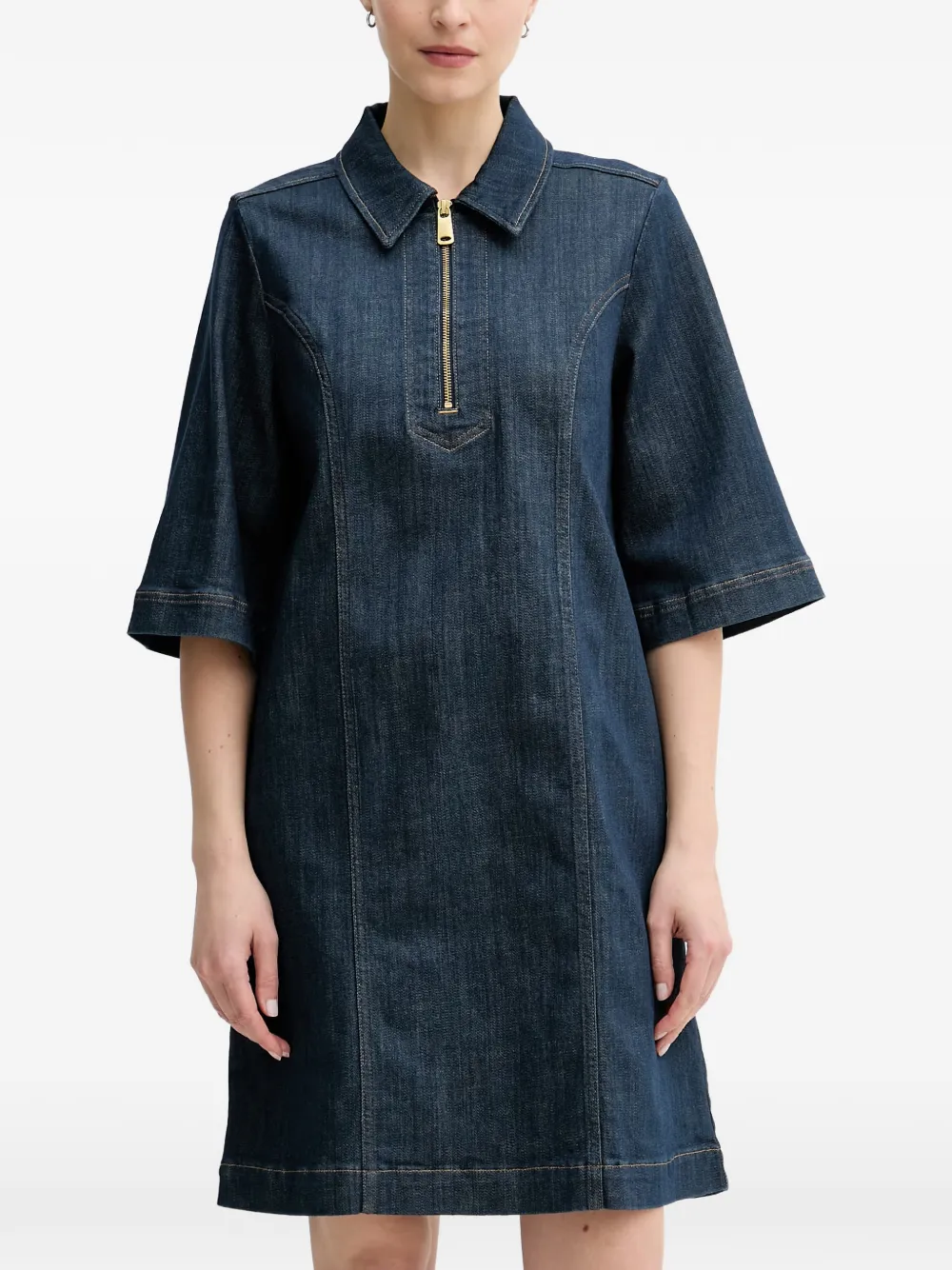 Mos Mosh MMAbigail quarter-zip denim mini dress · M