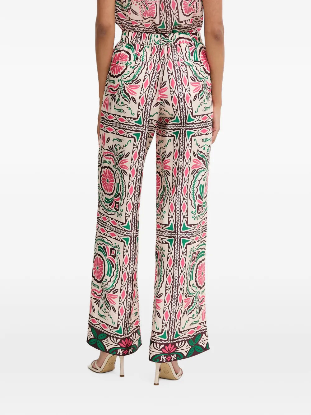 Morgan Broek met geometrische print Beige