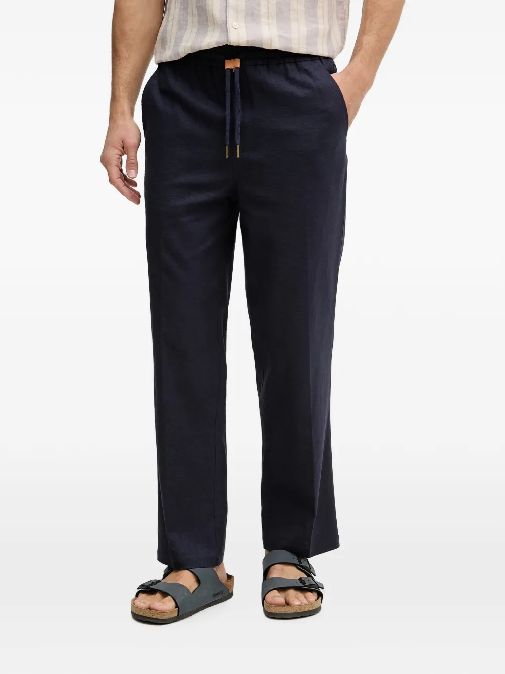 Mos Mosh Mavi drawstring-waistband straight-leg trousers - Blau