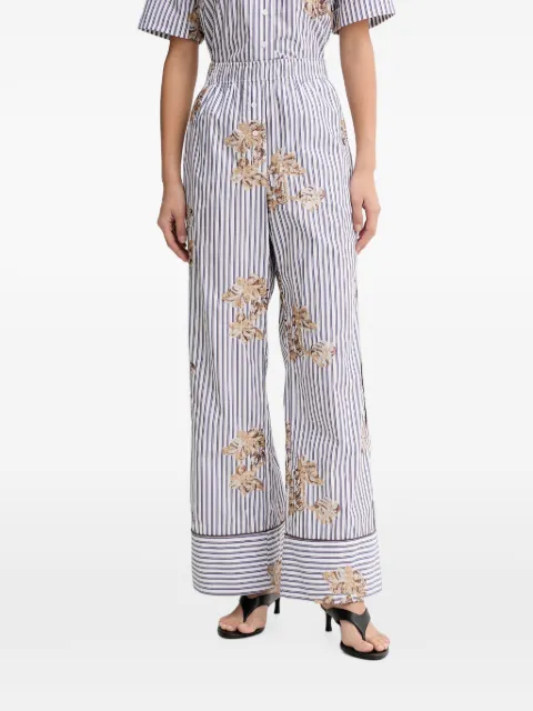 MUNTHE pantalones palazzo Nikita a rayas con lentejuelas