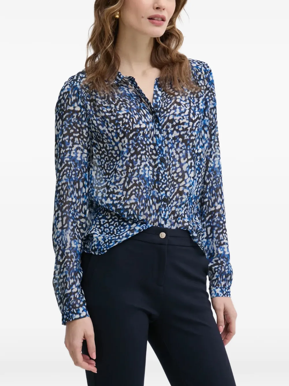 Morgan leopard-print long-sleeve shirt