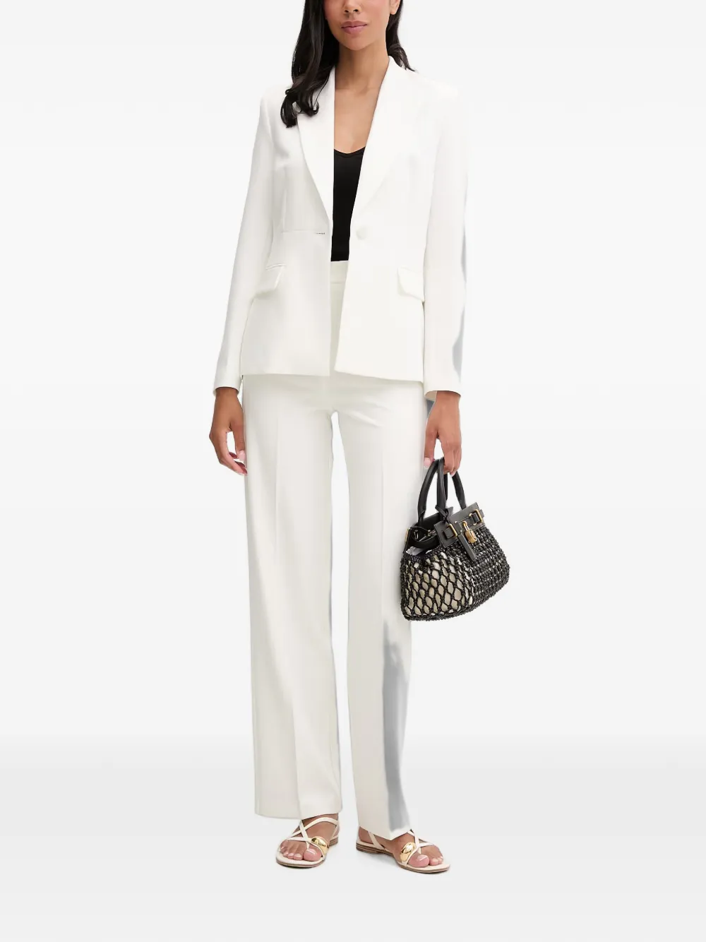 Morgan High waist plooibroek Wit