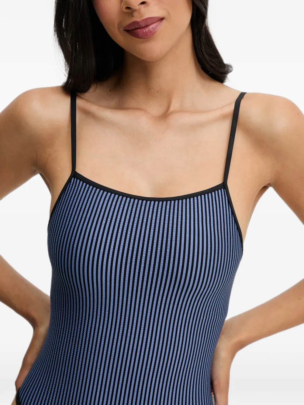 Nike striped swimsuit Blauw