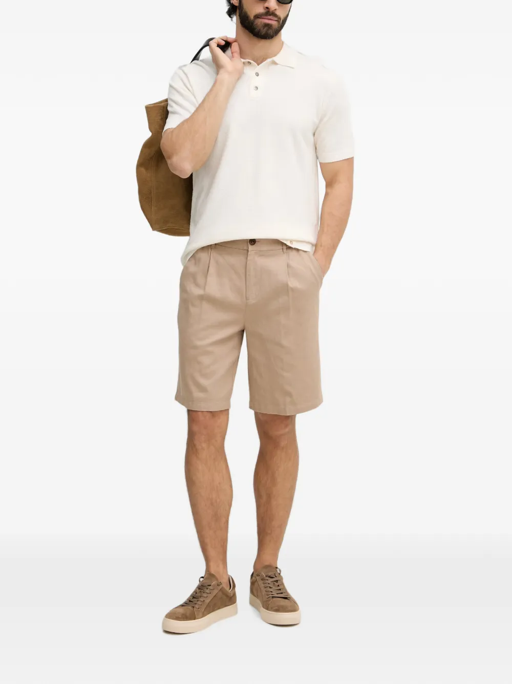 Mos Mosh MMGKyle poloshirt met korte mouwen Beige