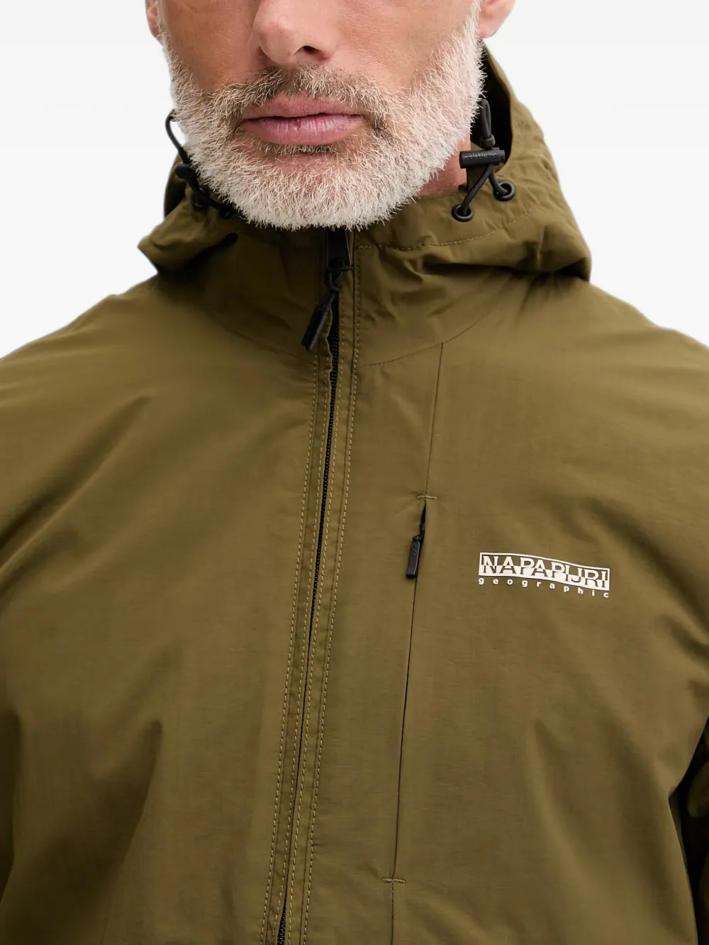 Napapijri logo-patch hooded jacket Groen