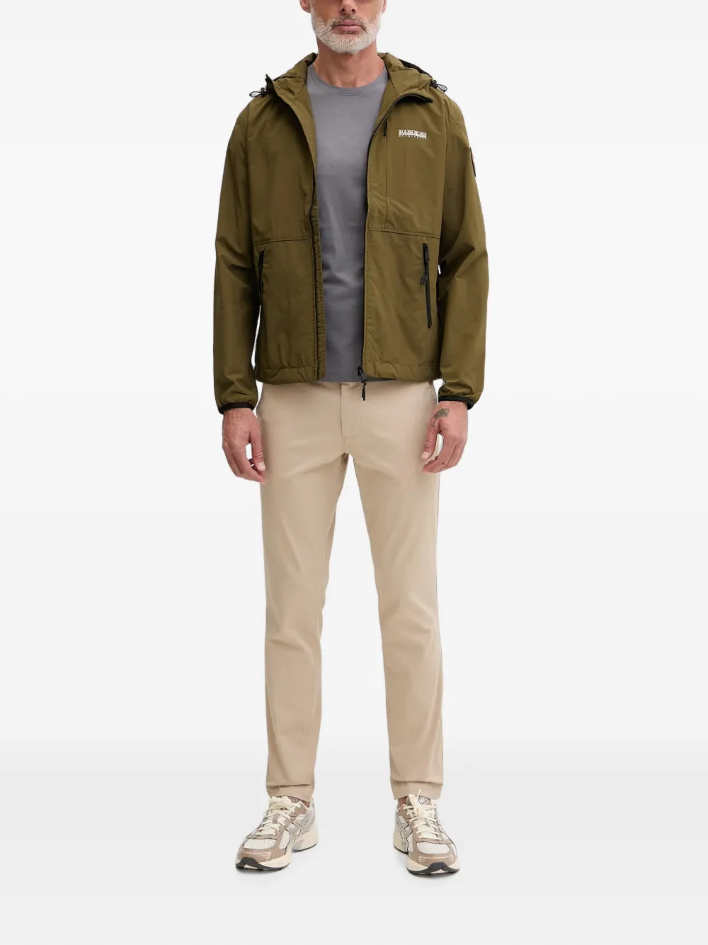 Napapijri logo-patch hooded jacket Groen