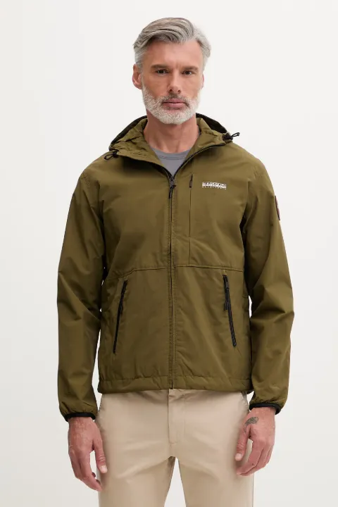 Napapijri logo-patch hooded jacket
