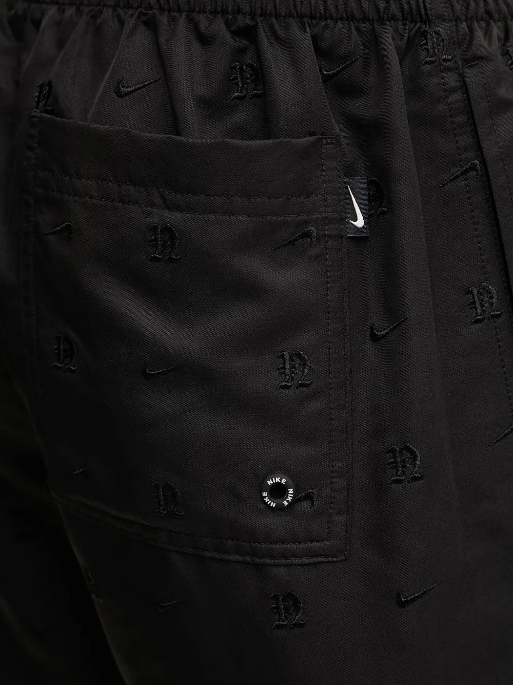 Nike logo-embroidered drawstring swim shorts Zwart