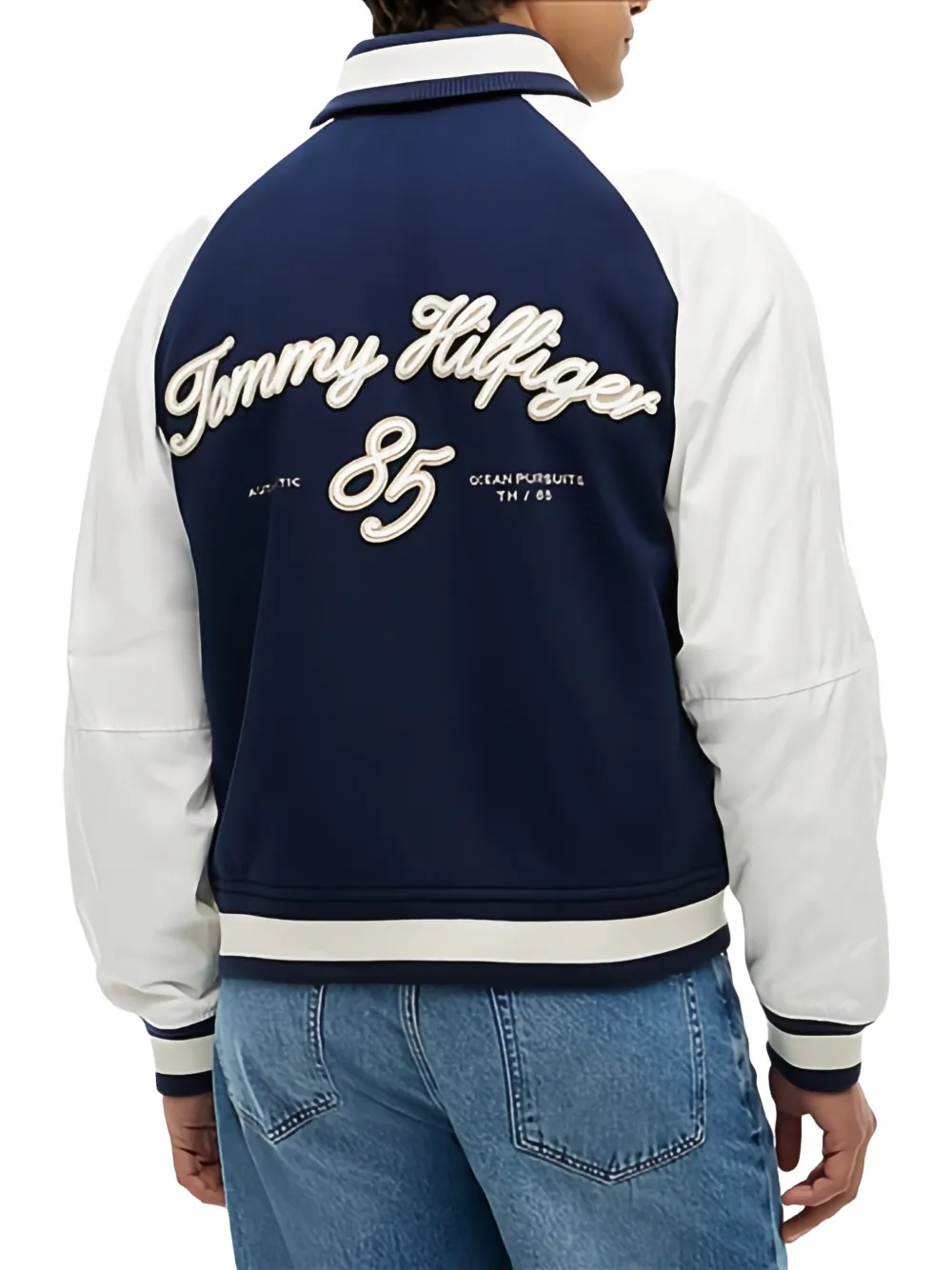 Tommy Hilfiger Bomberjack met geborduurd logo Blauw
