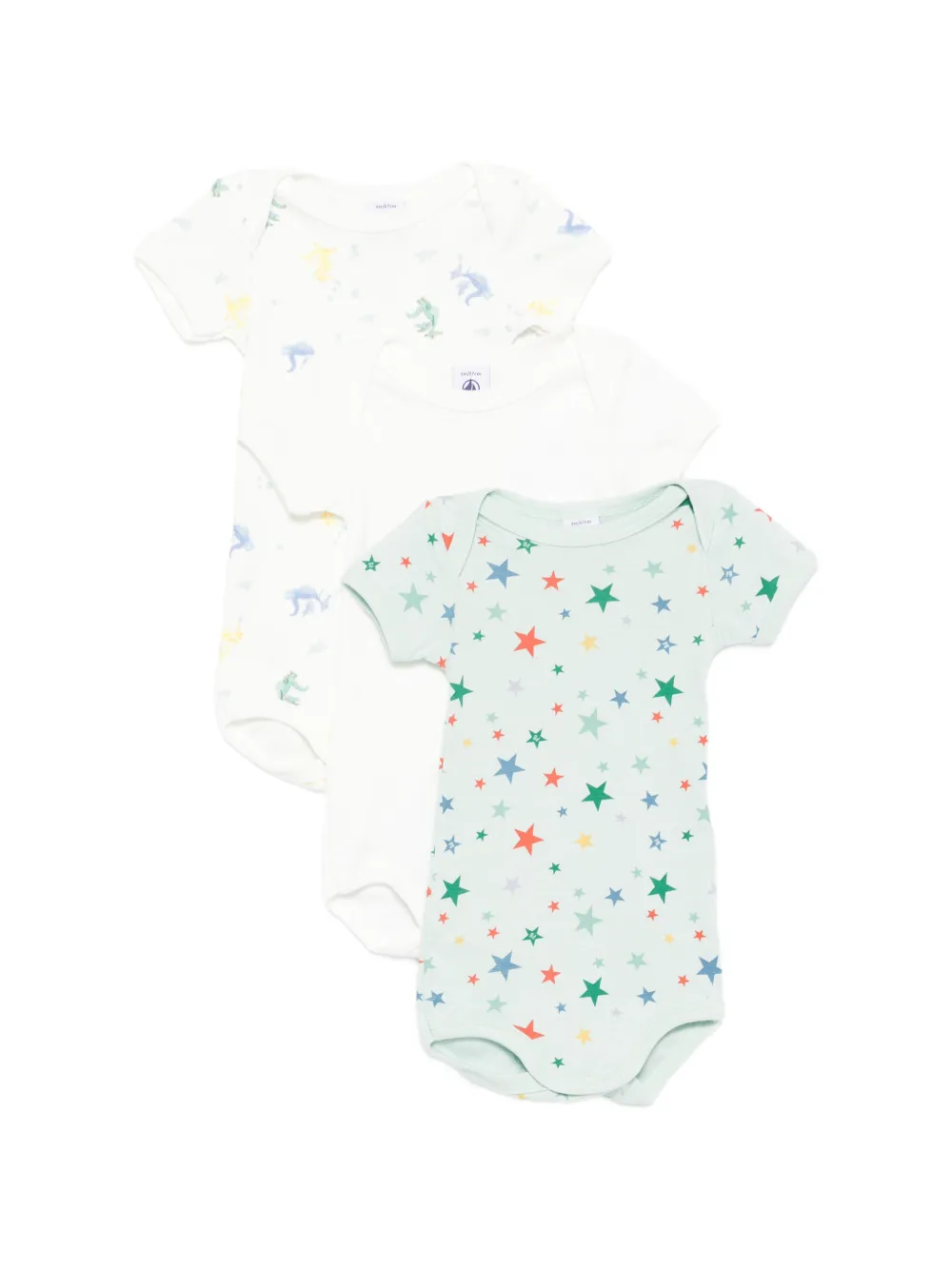 Petit Bateau star-print bodysuit set (set of three) - Verde
