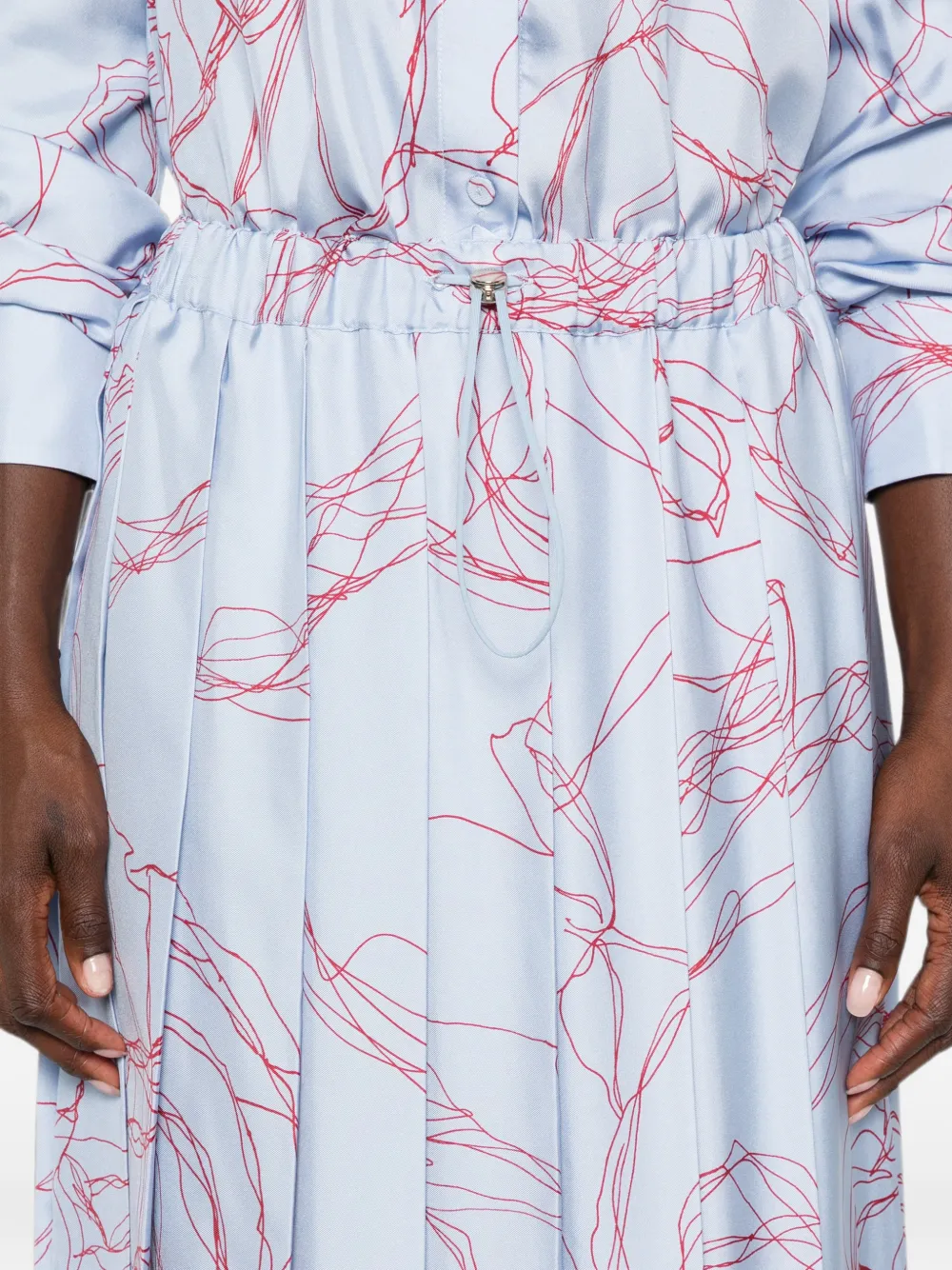 Fabiana Filippi Midi-plooirok met abstracte print Blauw