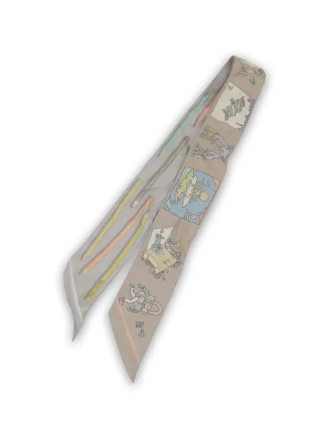 Hermès Pre-Owned Twilly pencil-print scarf