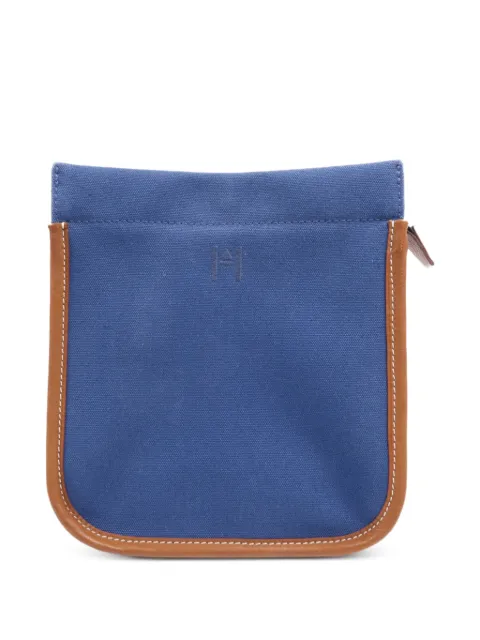 Hermès Pre-Owned Camaiueu embroidered-logo pouch