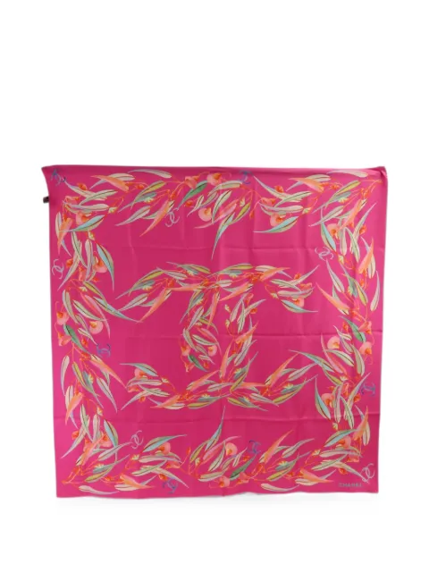CHANEL Pre-Owned mascada CC con estampado floral