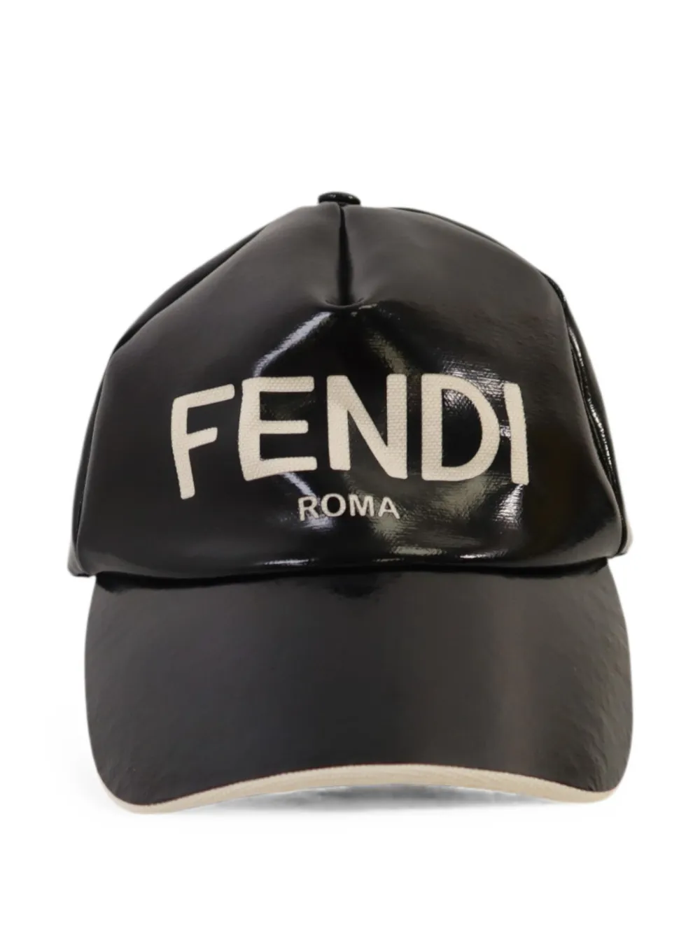 Pre-owned Fendi Logo-print Baseball Cap In Black