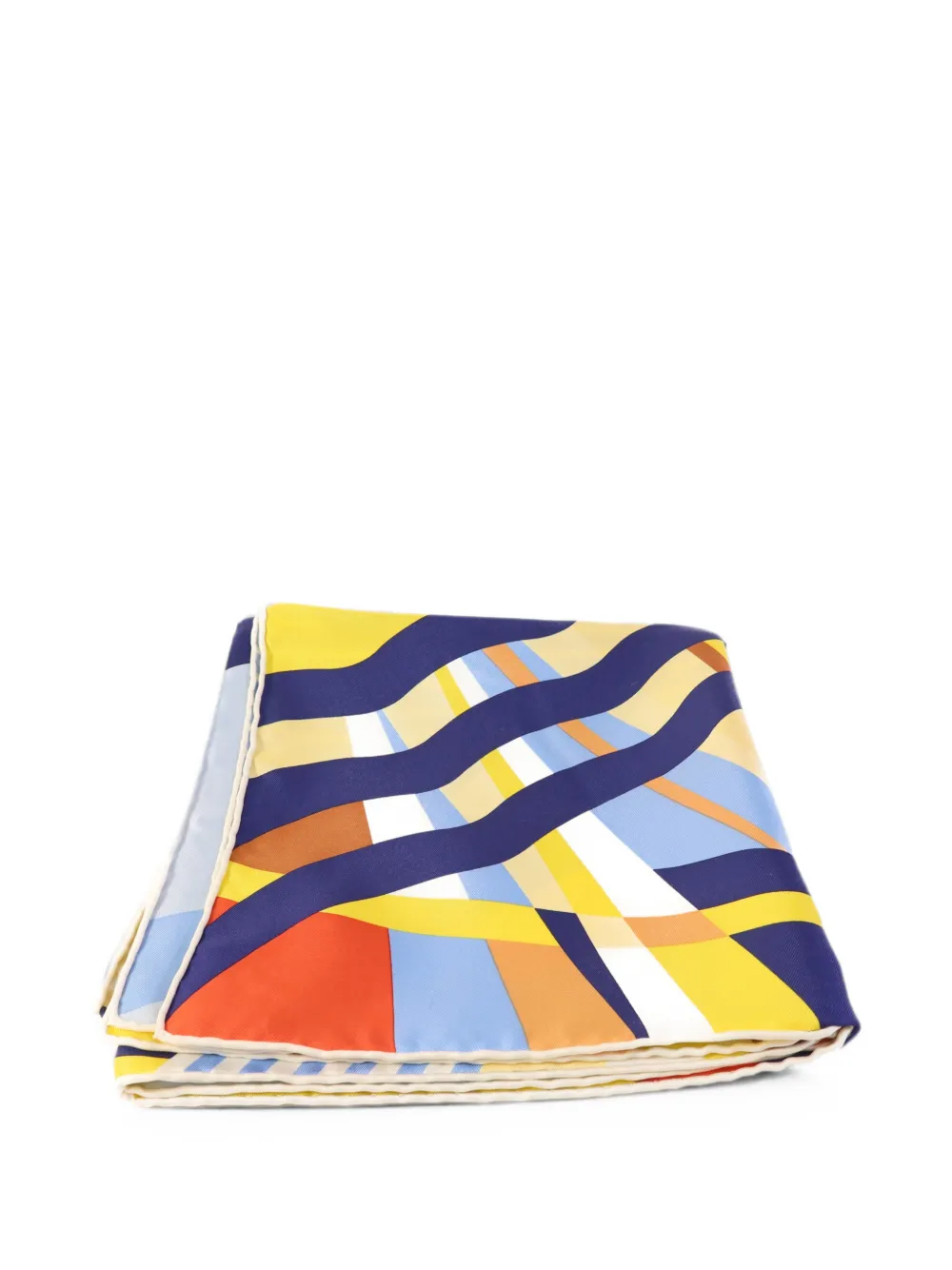 Hermès Pre-Owned geometric-print silk scarf - Blu