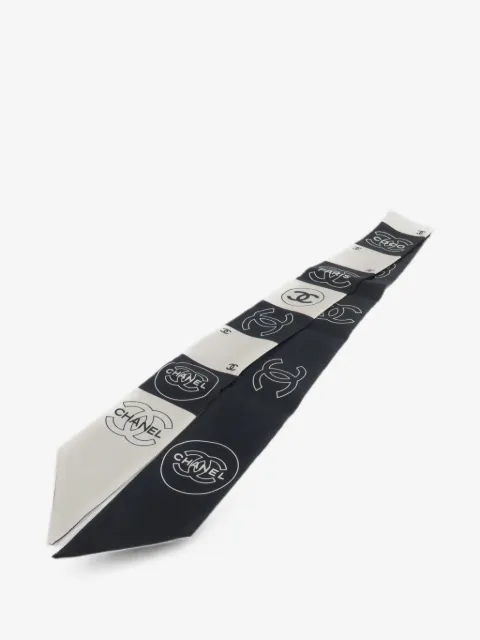 CHANEL Pre-Owned CC logo-print silk scarf