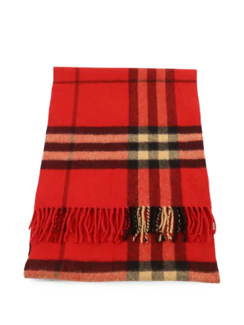 Burberry Pre-Owned 체크 패턴 프린지 스카프