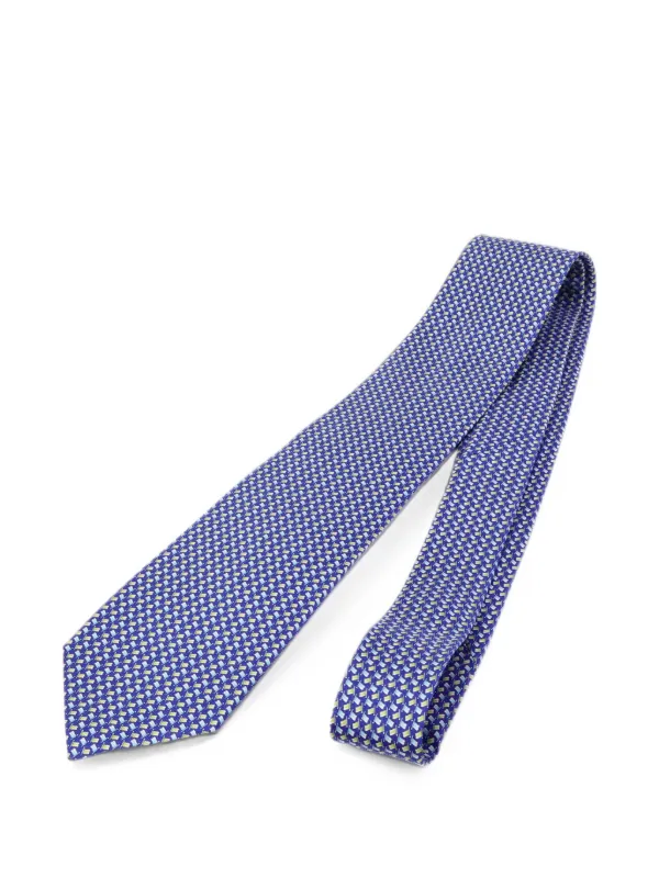 Ferragamo Pre-owned Geometric Silk Tie in Blue
