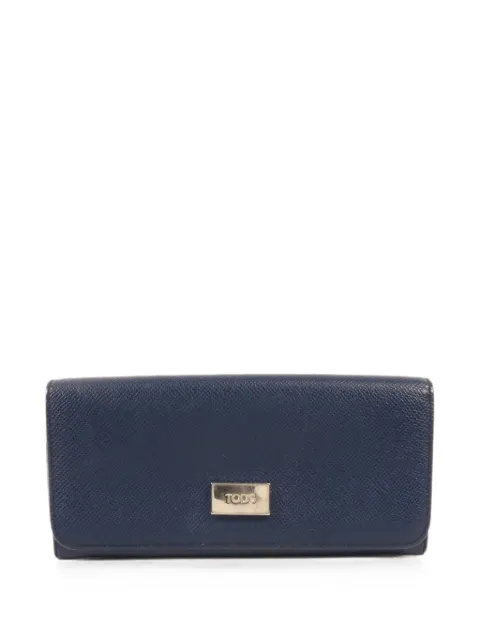 Tod's Vintage logo-plaque leather long wallet
