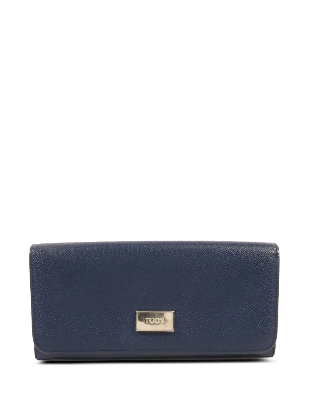 Tod's Vintage logo-plaque leather long wallet - Blu
