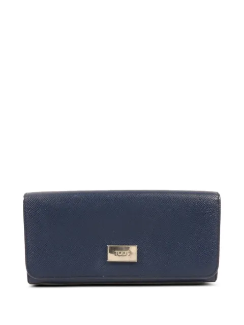 Tod's Vintage logo-plaque leather long wallet
