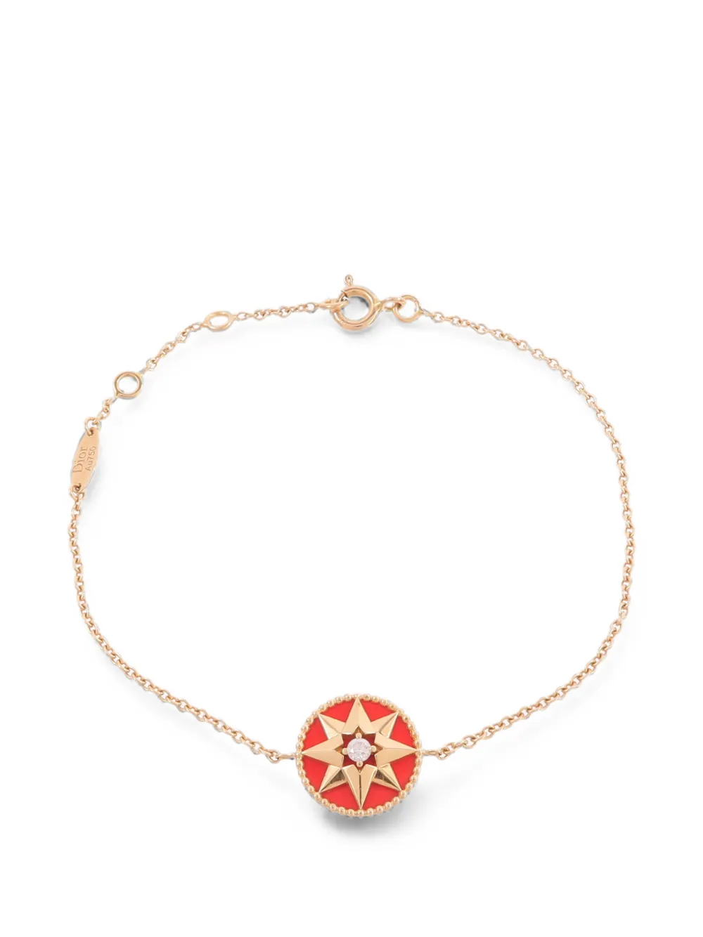 Pre-owned Dior Rose Des Vents Carnelian And Diamond Bracelet In Pink