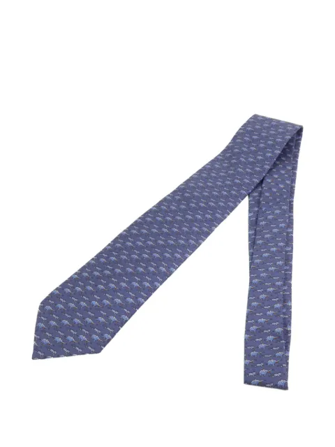 Hermès Pre-Owned Seidenkrawatte mit Elefanten-Print
