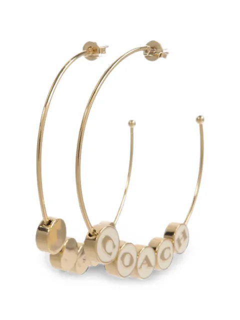 Coach Vintage enamel-detail hoop earrings