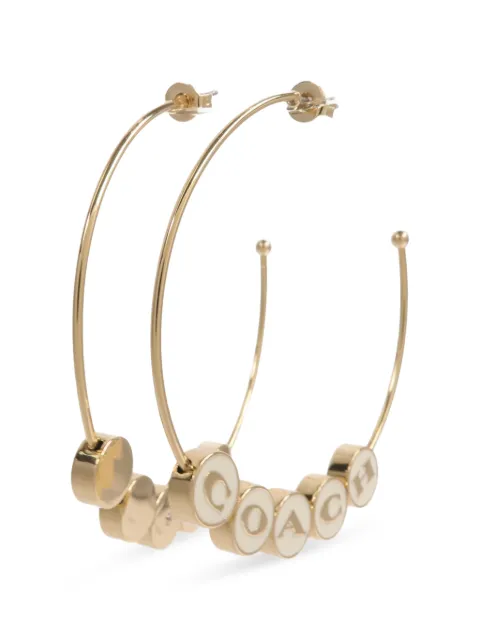 Coach Vintage enamel-detail hoop earrings