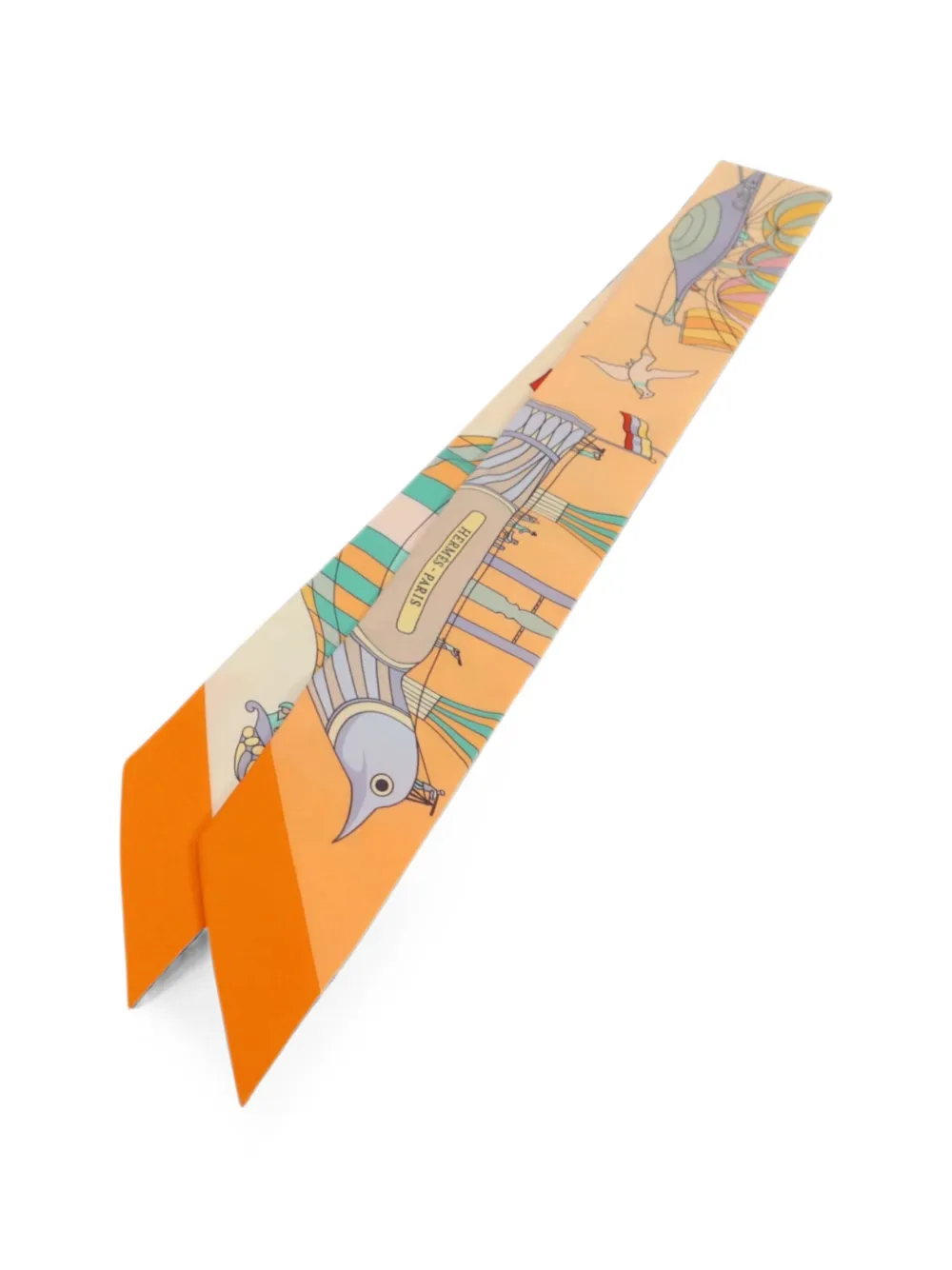 Hermès Pre-Owned Twilly printed scarf - Toni neutri