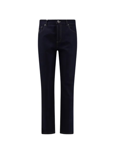 Brunello Cucinelli contrast-stitch logo-embroidered trousers